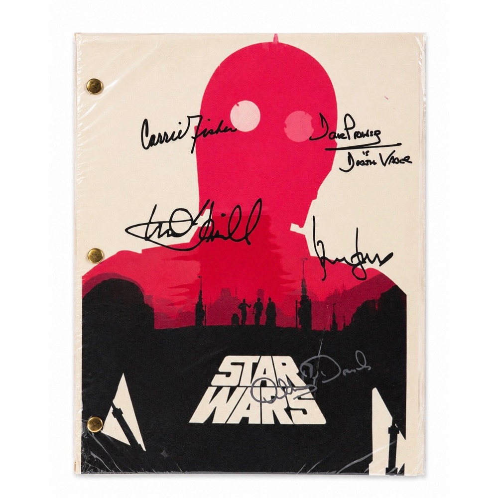 Star Wars A New Hope Script Facsimile Signed Mark Hamill Carrie Fisher Prowse